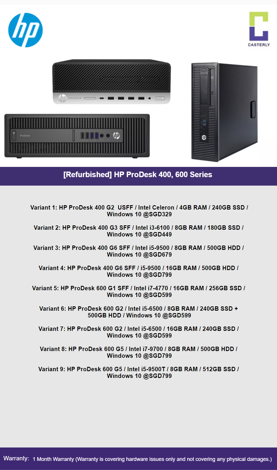 HP Prodesk 400 G6 SFF i5-9500 16GB 466GB - Windowsデスクトップ